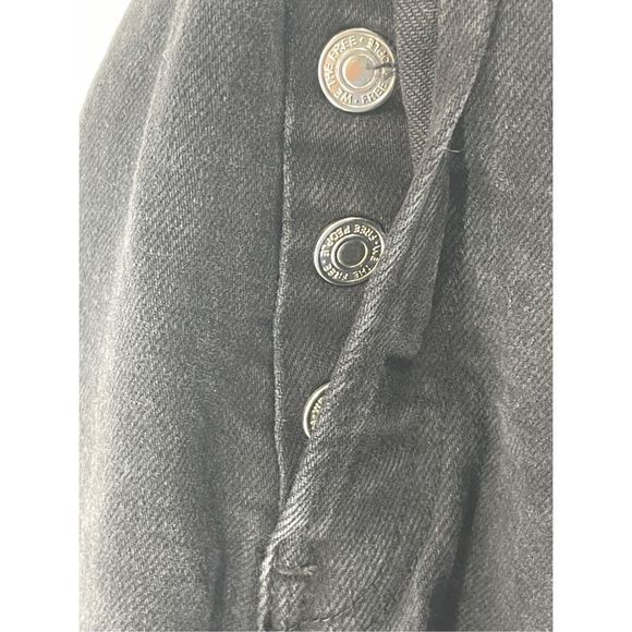 Free People Jeans Skinny Women Size 27 Black Raw Hem Distressed High Rise - Picture 11 of 13